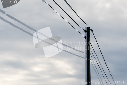 Image of Snow covered power lines