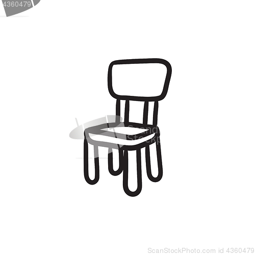 Image of Chair for children sketch icon.