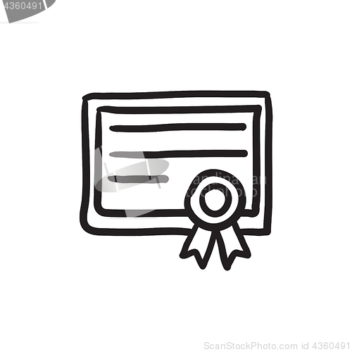 Image of Certificate sketch icon.