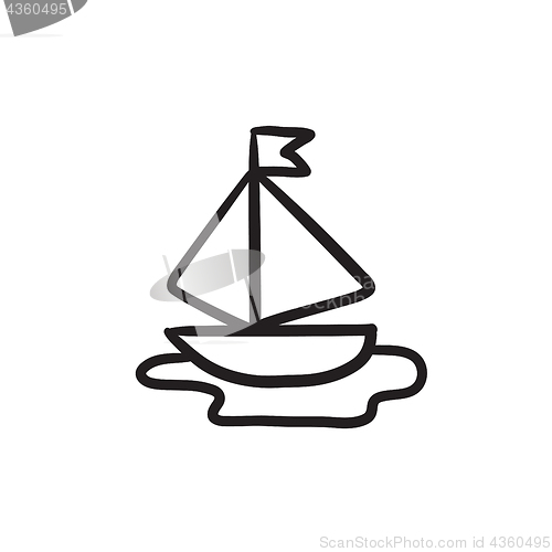 Image of Toy model of ship sketch icon.