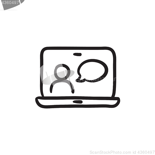 Image of Online education sketch icon.