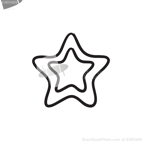 Image of Rating star sketch icon.