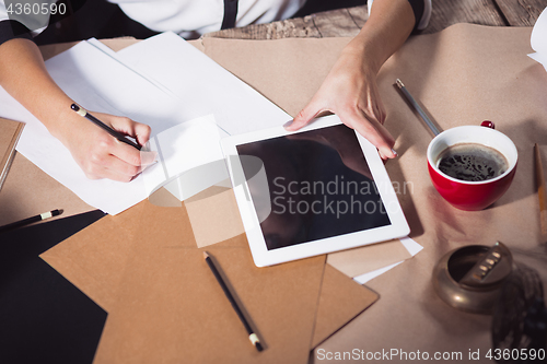 Image of Portrait of a businesswoman who is working at office