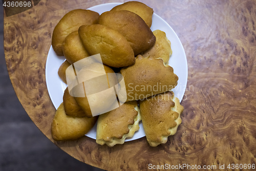 Image of Pile of tasty baking for tea on a plate