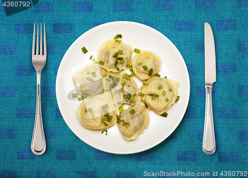 Image of Meat dumplings on white plate