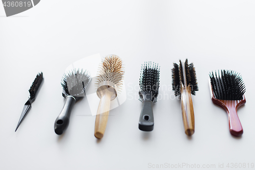 Image of different hair brushes or combs