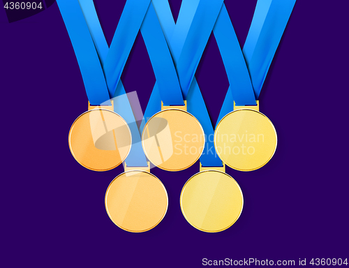 Image of golden medals with path