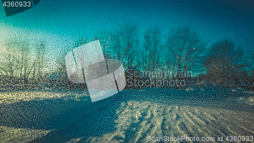 Image of Picture of water drops on car window