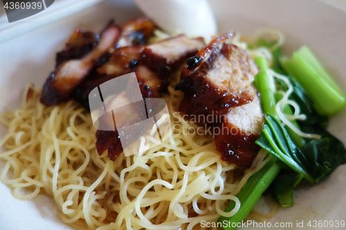 Image of Popular Singapore Chinese street food, wantan mee