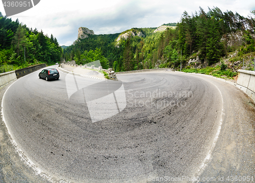 Image of Mountain road at its turn