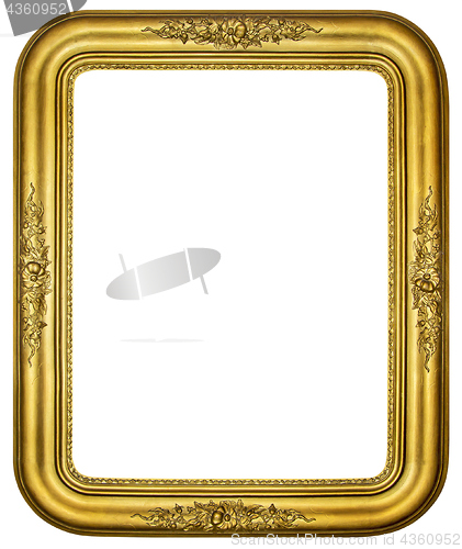 Image of Oval Vintage gilded wooden Frame Isolated with Clipping Path