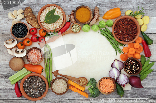 Image of Healthy Diet Food Background Border
