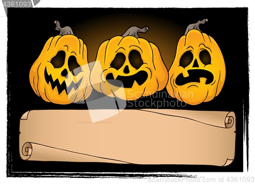 Image of Wide parchment and Halloween pumpkins 3