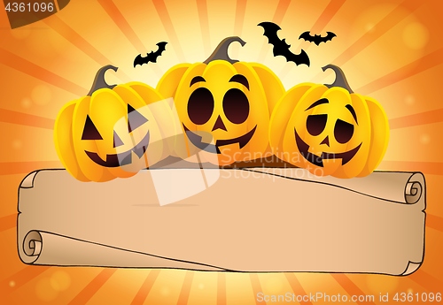 Image of Wide parchment and Halloween pumpkins 1