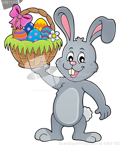 Image of Bunny holding Easter basket topic 1