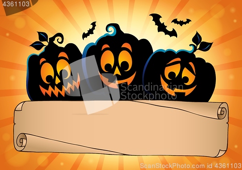 Image of Wide parchment and Halloween pumpkins 2