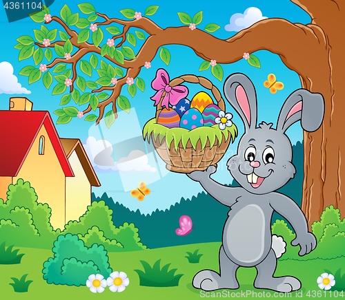 Image of Bunny holding Easter basket topic 2