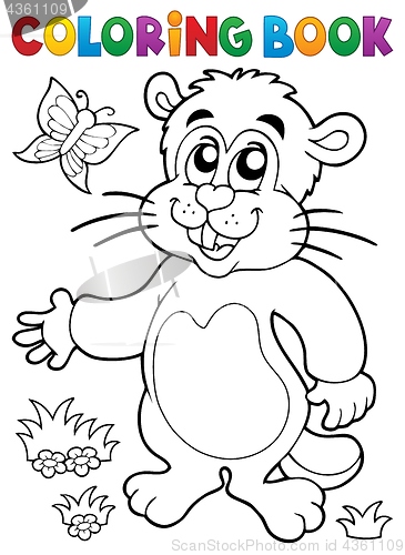 Image of Coloring book groundhog theme image 1