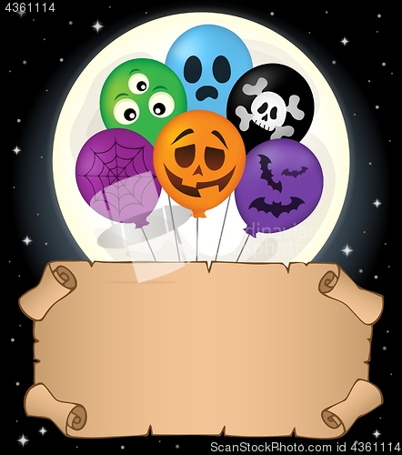 Image of Small parchment and Halloween balloons 2