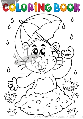 Image of Coloring book groundhog theme image 3