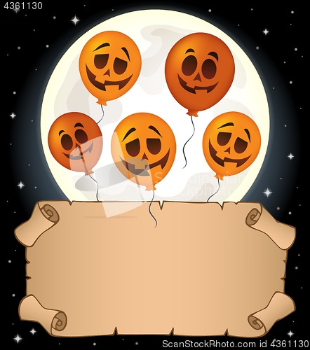 Image of Small parchment and Halloween balloons 1