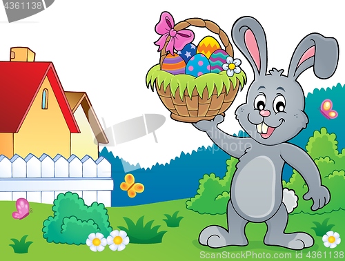 Image of Bunny holding Easter basket topic 4