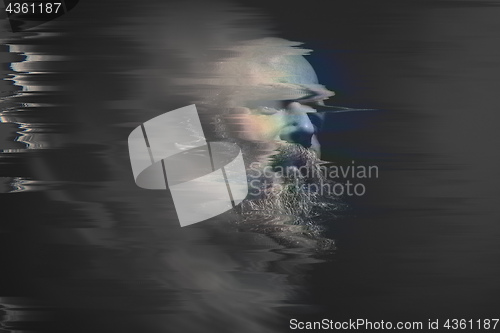 Image of bearded bald man glitch