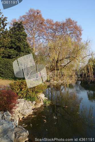 Image of Chinese park in Hangzhou near Xihu Lake China