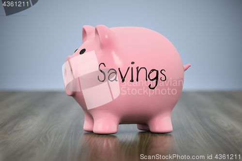 Image of piggy bank with the word savings