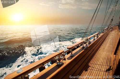 Image of Sailboat in red sea 