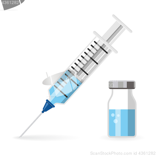 Image of Plastic Medical Syringe and Vial Icon