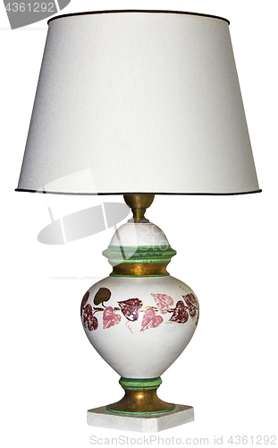 Image of Vintage table lamp isolated with clipping path on white backgrou