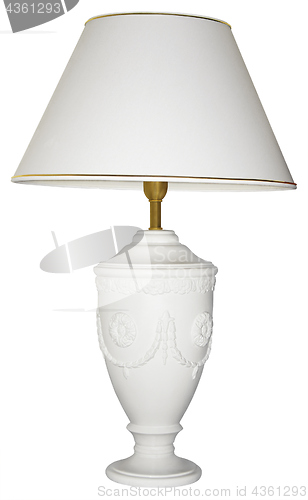 Image of Vintage table lamp isolated with clipping path on white backgrou