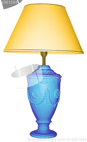 Image of Vintage table lamp isolated with clipping path on white backgrou