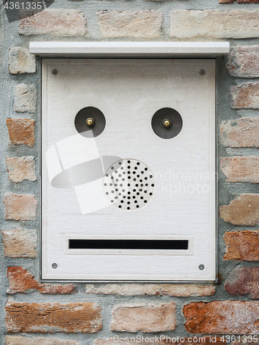 Image of a mailbox like a face