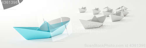 Image of a blue boat and some white