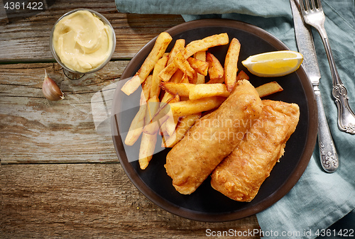 Image of plate of fish and chips