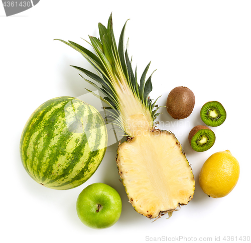 Image of various green and yellow fruits