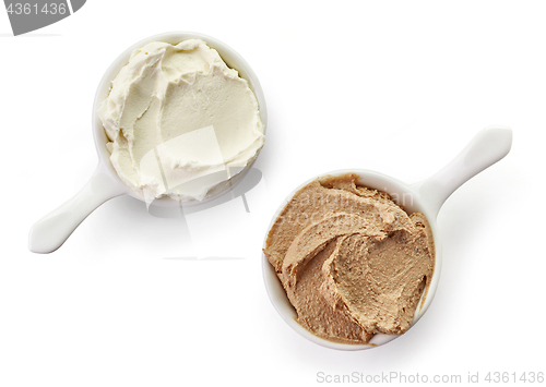 Image of bowls of cream cheese and meat pate