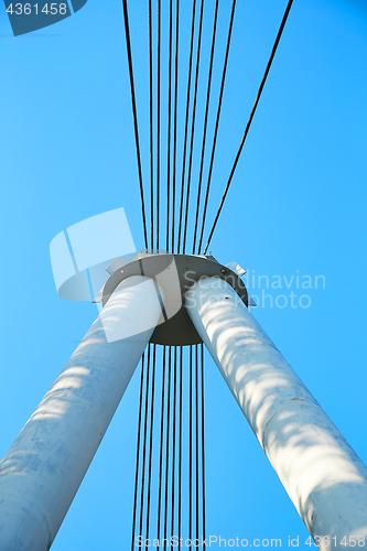 Image of closeup of Cable-stayed bridge