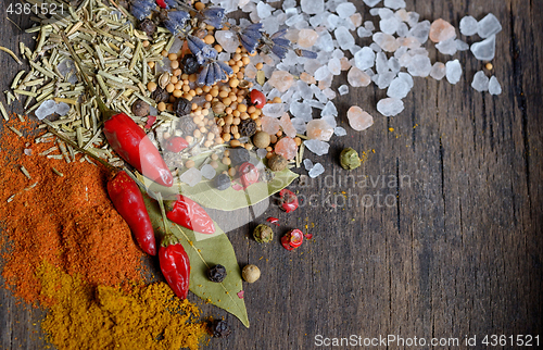 Image of Colorful spices and herbs