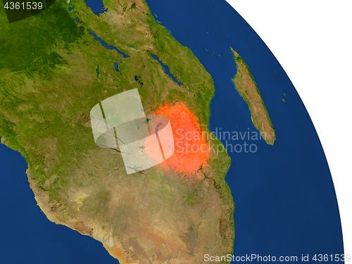 Image of Map of Zimbabwe in red