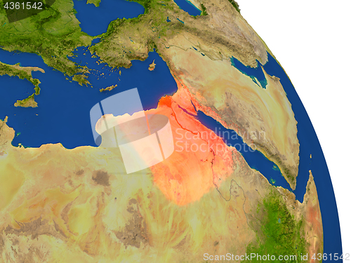 Image of Map of Egypt in red