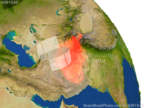 Image of Map of Afghanistan in red