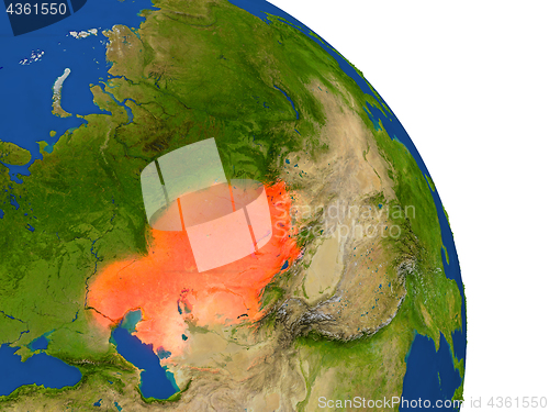 Image of Map of Kazakhstan in red