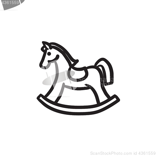 Image of Rocking horse sketch icon.