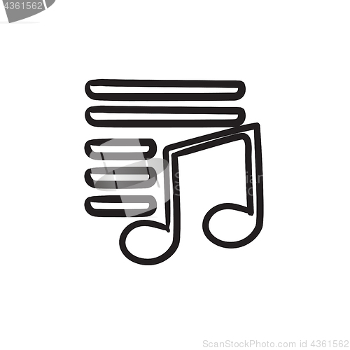 Image of Musical note sketch icon.