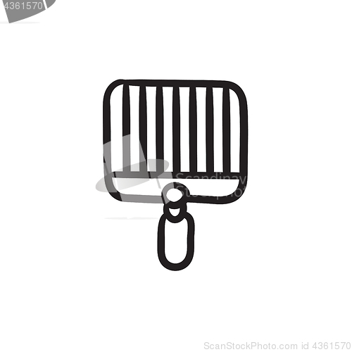 Image of Empty barbecue grill grate sketch icon.