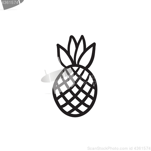 Image of Pineapple sketch icon.
