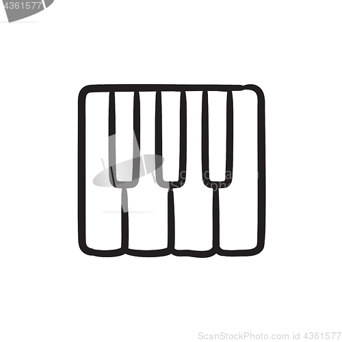 Image of Piano keys sketch icon.